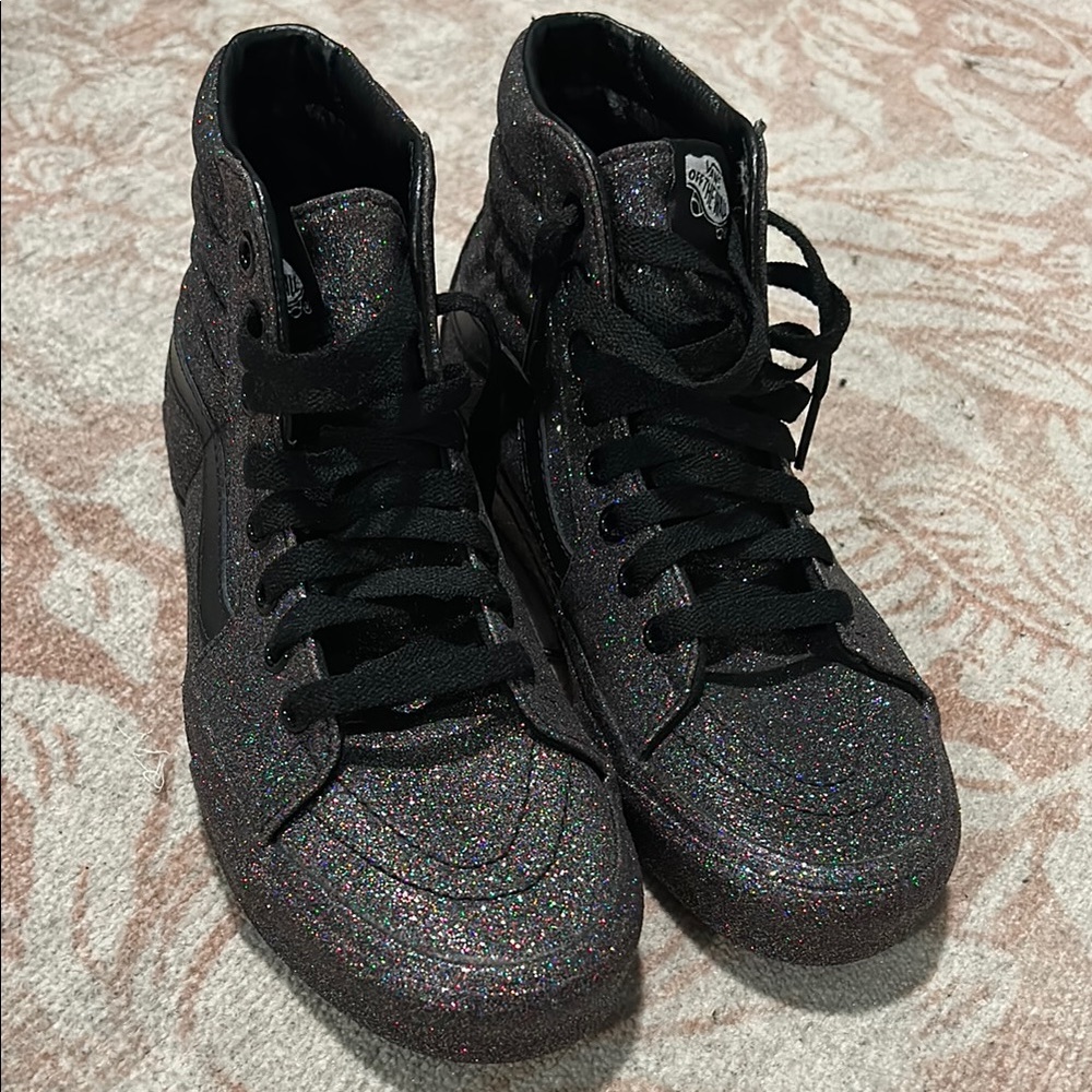 Women's VANS Black Glitter High-Top Sneakers 7 Brand new